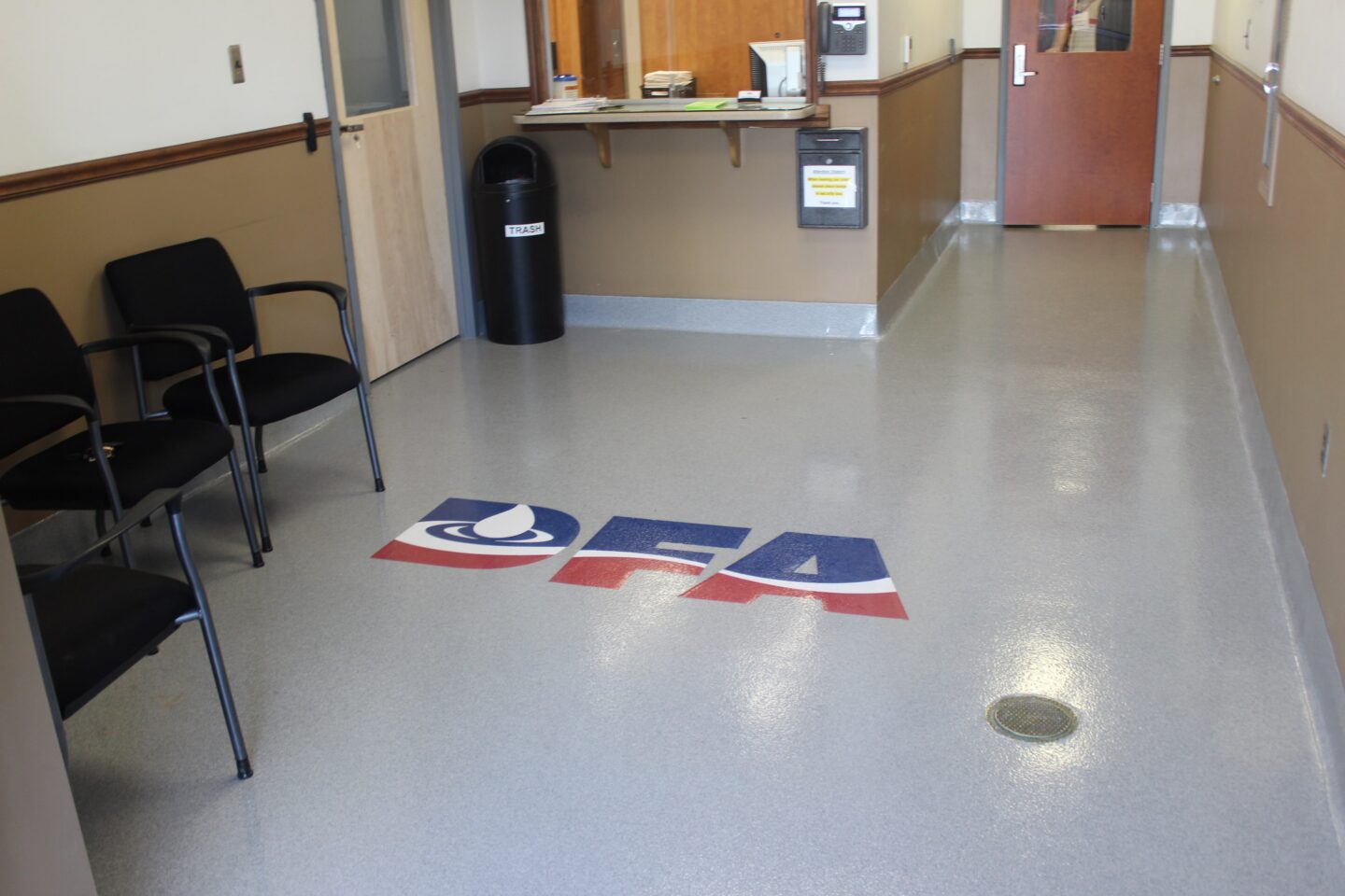 New epoxy floor system with logo in the Dairy Farmers of America facility.