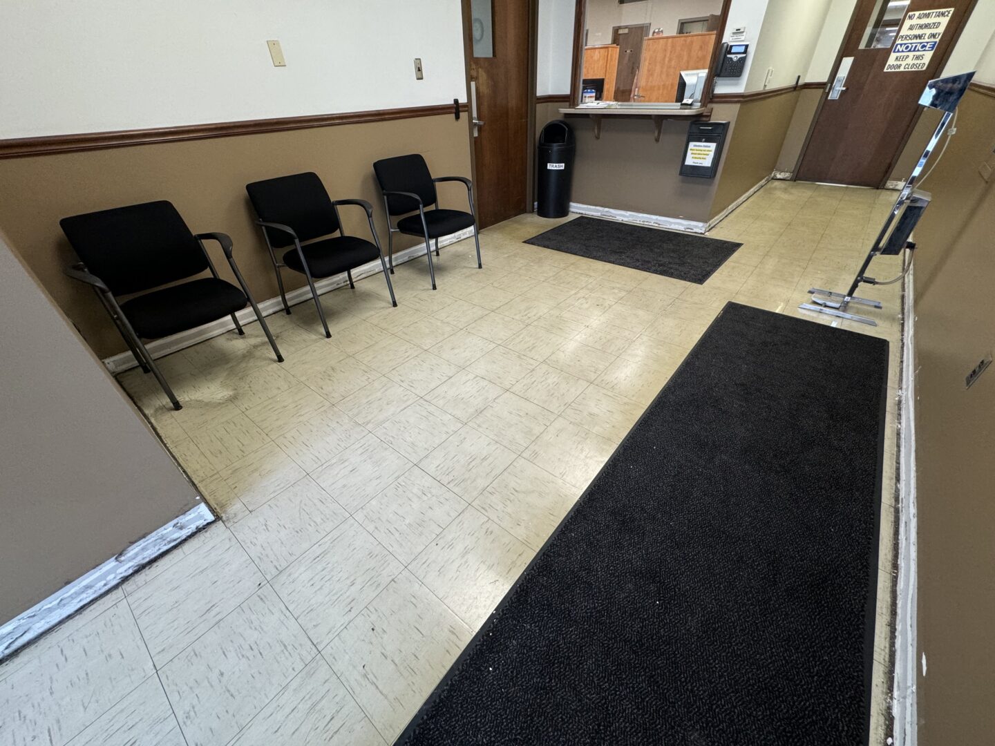Before image of the Dairy Farmers of America facility lobby.