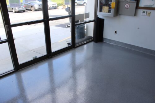 New epoxy floor system in Dairy Farmers of America facility lobby.